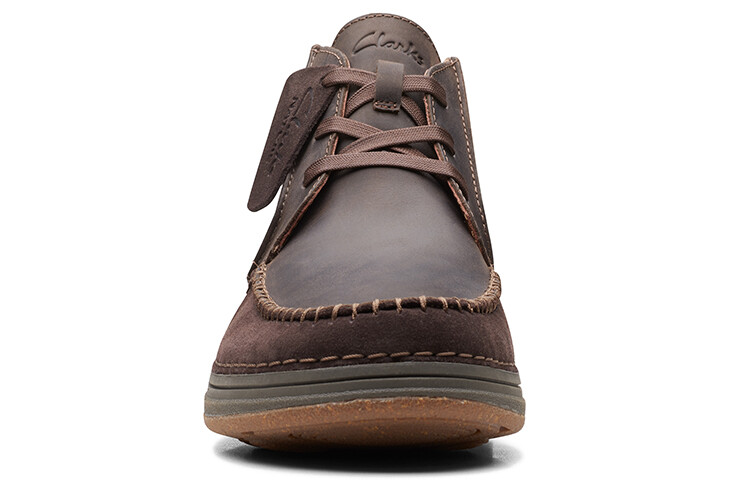 Мужские повседневные мужские среднего размера темно-коричневые Clarks — фото 4