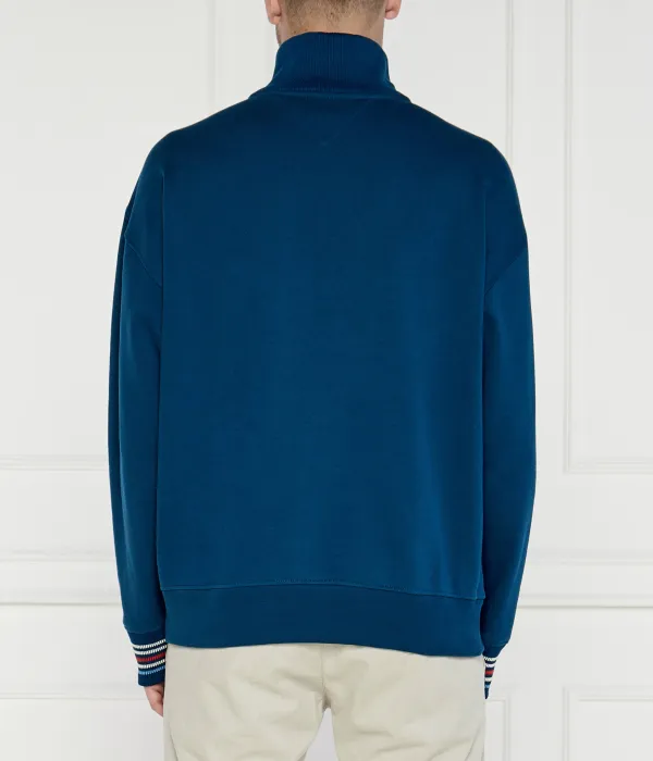 Толстовка с застежкой-молнией 1/4 с монограммой Oversize fit Tommy Hilfiger, синий — фото 4