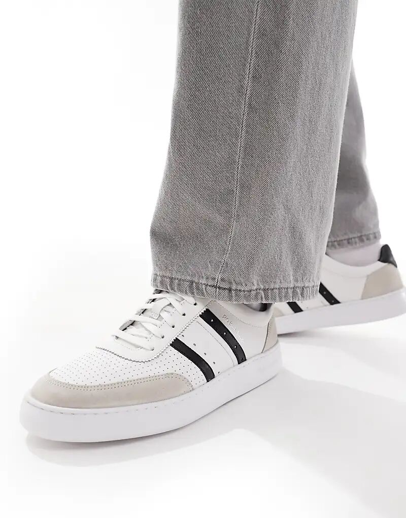 

Белые кожаные кроссовки Paul Smith с логотипом и полосками по бокам Ps Paul Smith