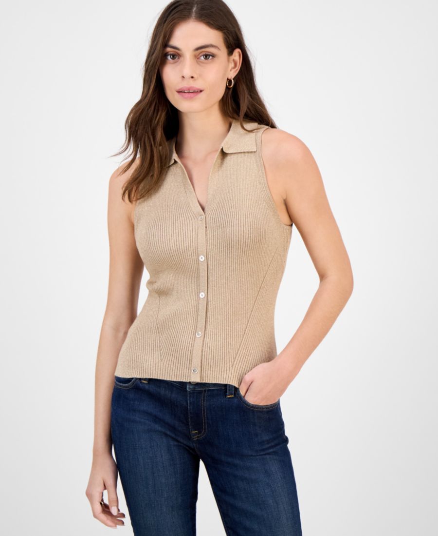 

Женский поло-свитер без рукавов Shine с завязками на шее Tommy Hilfiger, Light Heather Fawn