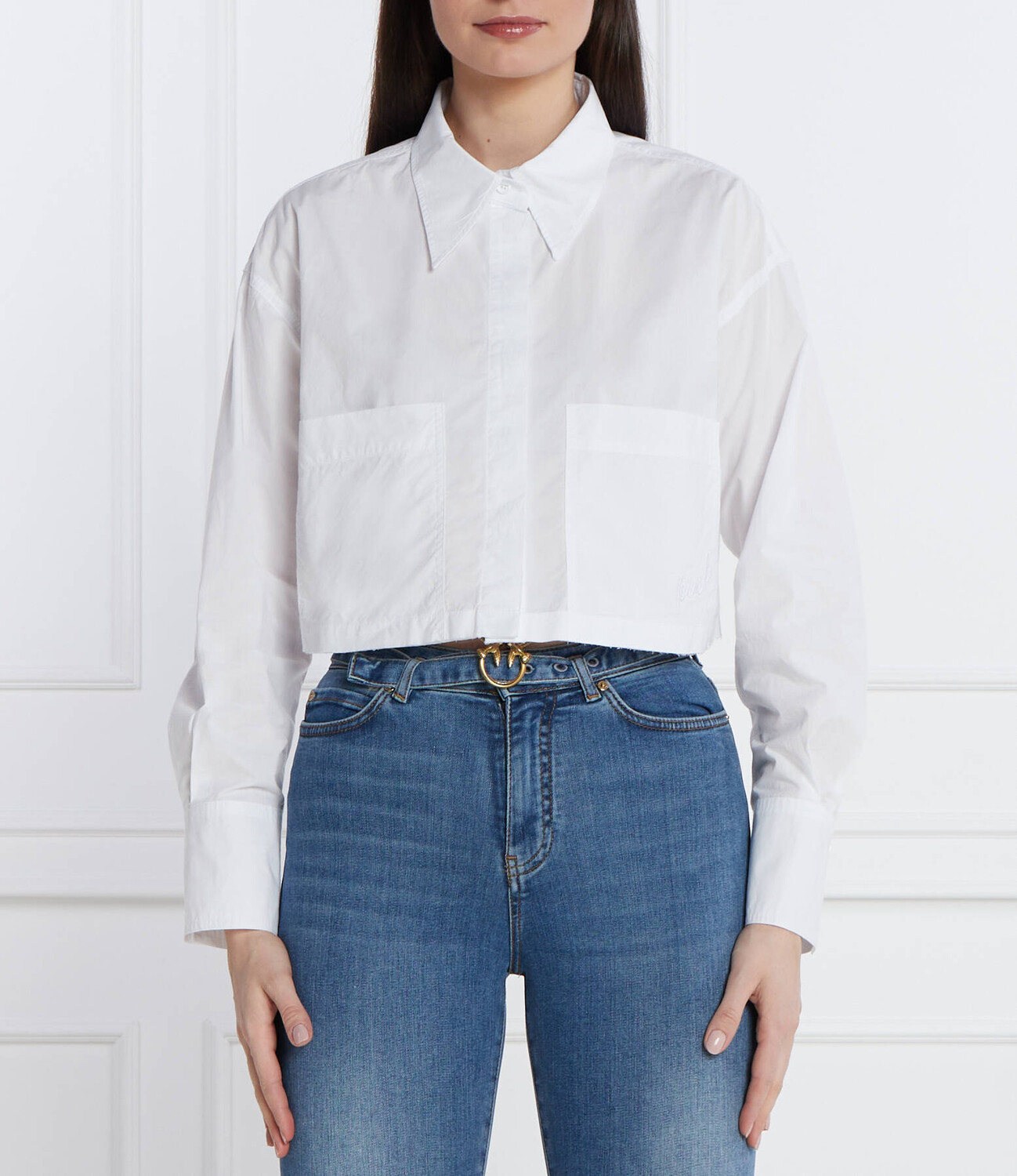 

Рубашка Pinko Cropped Fit, белый