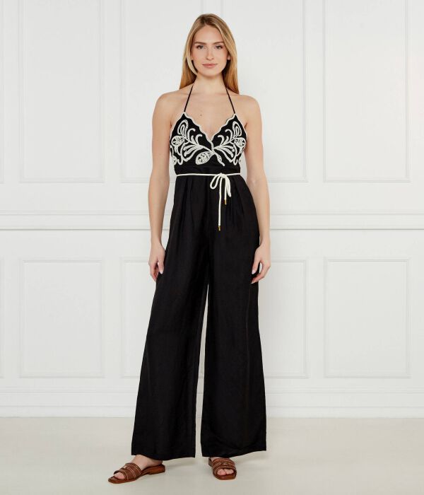

Льняной комбинезон Flare fit Twin-Set Underwear & Beachwear, черный
