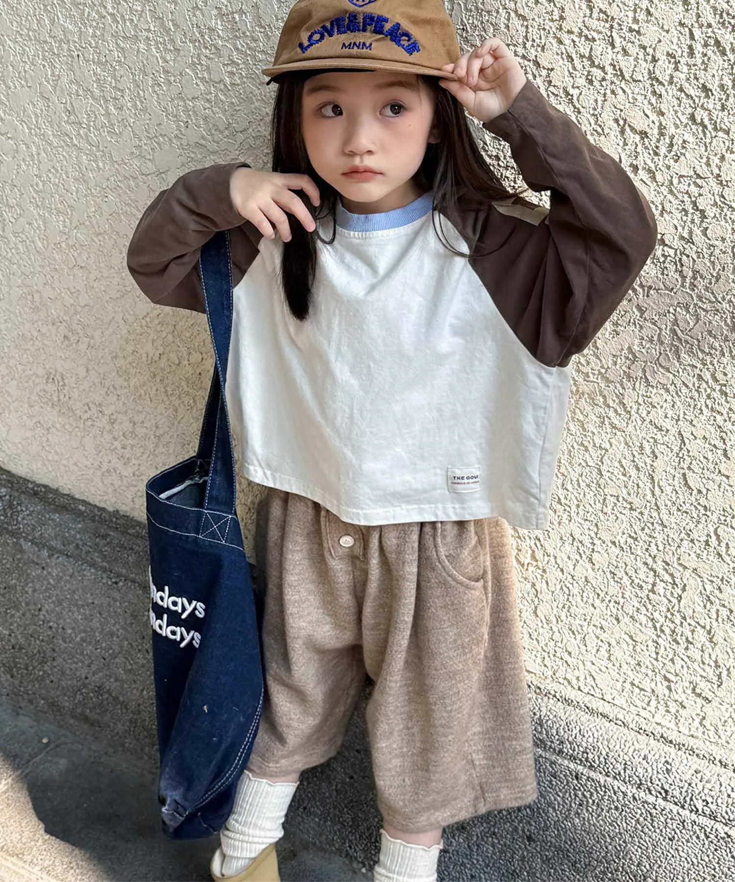 Двухцветная футболка-реглан с длинным рукавом Aimoha Kids, coffee — фото 4