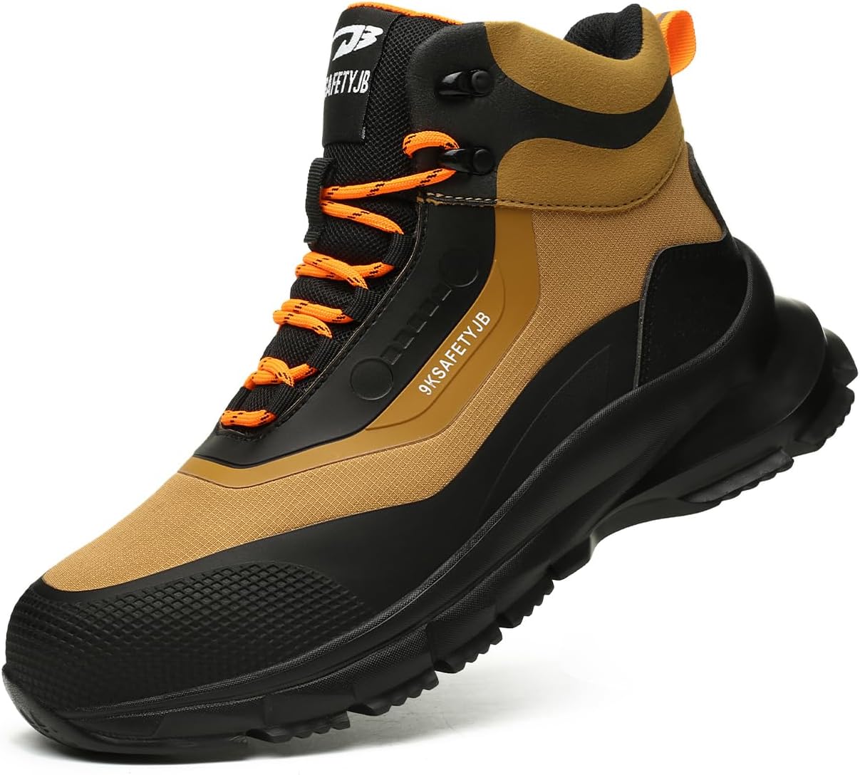 

Ботинки со стальным носком для женщин и мужчин, легкие защитные ботинки, противоскользящие, маслостойкие, для промышленного строительства и работы Generic, черный/желтый