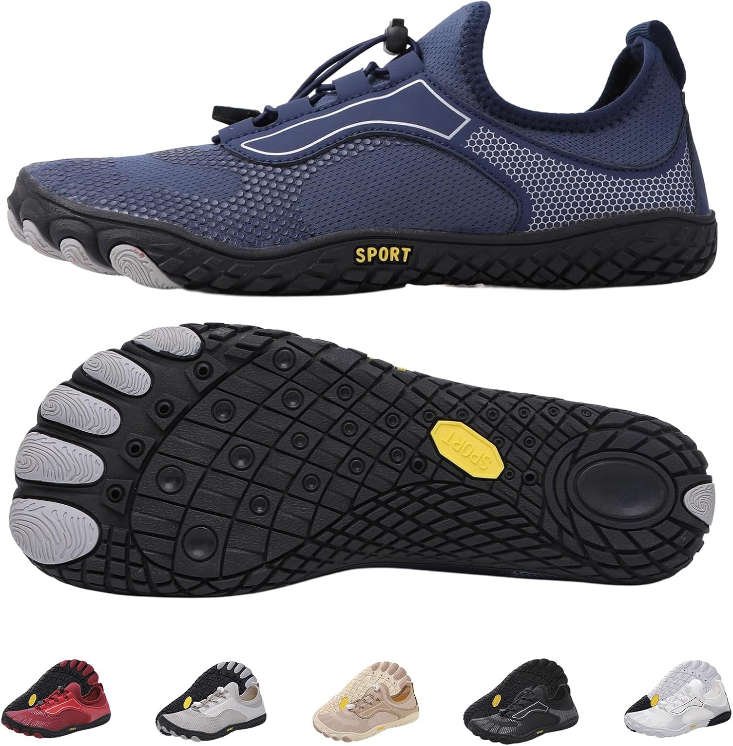 

Кроссовки для пеших прогулок женские и мужские, здоровая и нескользящая обувь для воды для женщин и мужчин, кроссовки с широким носком, унисекс, для пляжа и бассейна Kiyenus, синий