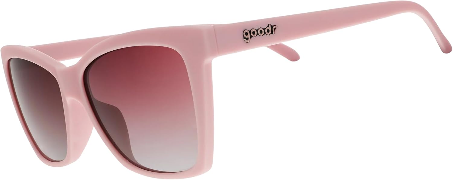 

Поляризованные солнцезащитные очки goodr Rose Retail Therapy для мужчин и женщин, средний размер (PG), светло-розовая оправа с градиентными линзами «роза-океан», защита UV400, не скользят, не подпрыгивают, Light Pink