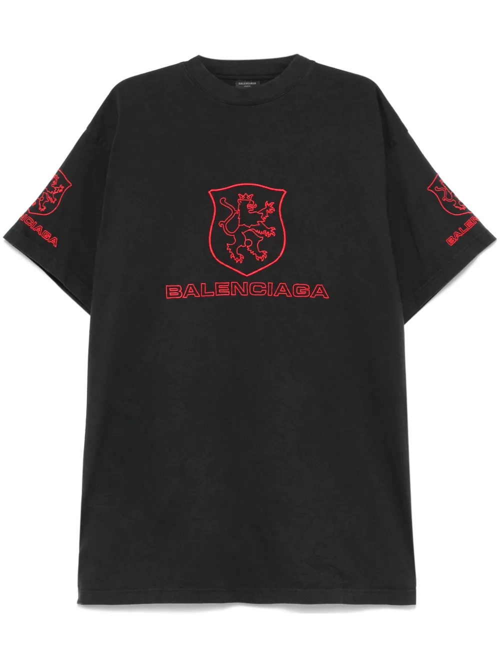 

Футболка с вышитым логотипом BALENCIAGA, черный