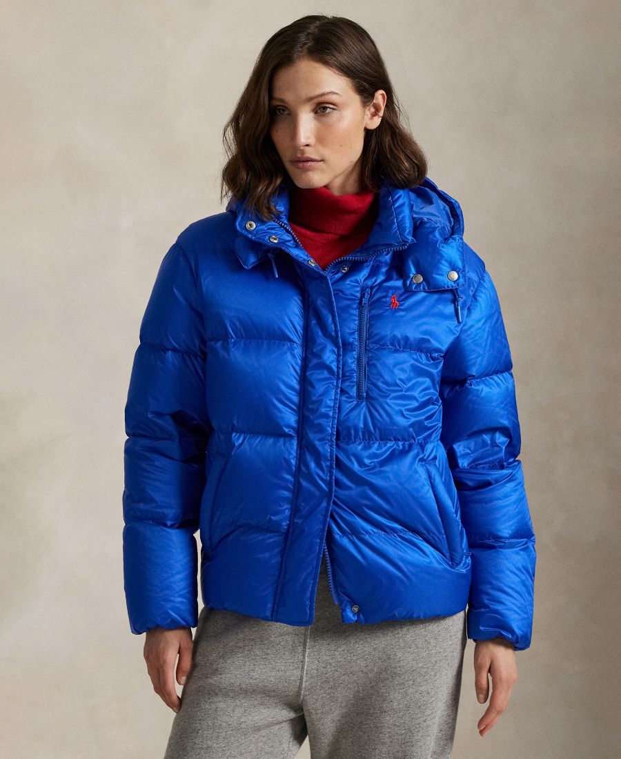 

Женская водоотталкивающая стеганая куртка с длинными рукавами Polo Ralph Lauren, New Iris Blue