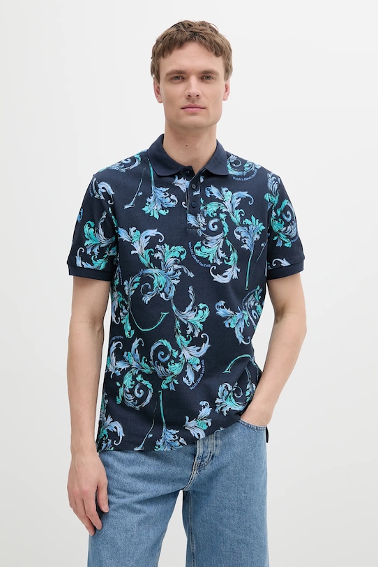 

Хлопковая поло Versace Jeans Couture, темно-синий