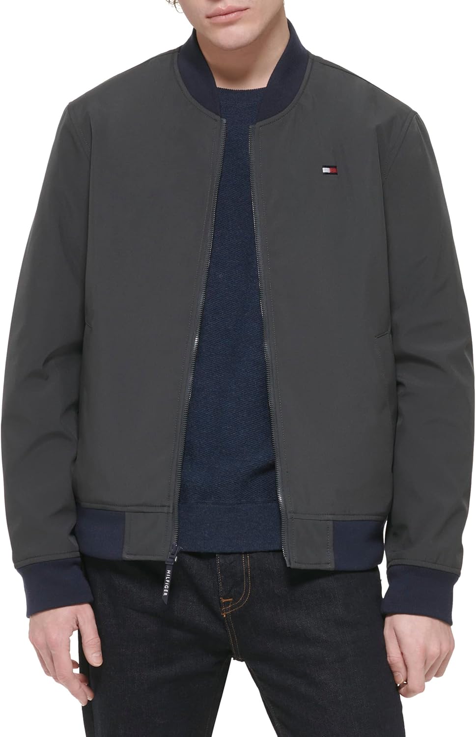 

Легкая мужская куртка-бомбер Tommy Hilfiger Varsity Rib Knit, Charcoal/Navy