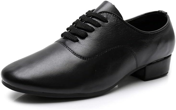 

Мужские латинские танцевальные туфли AOQUNFS, черные, из микрофибры и кожи, для бальных танцев, танго, сальсы и характерных танцев