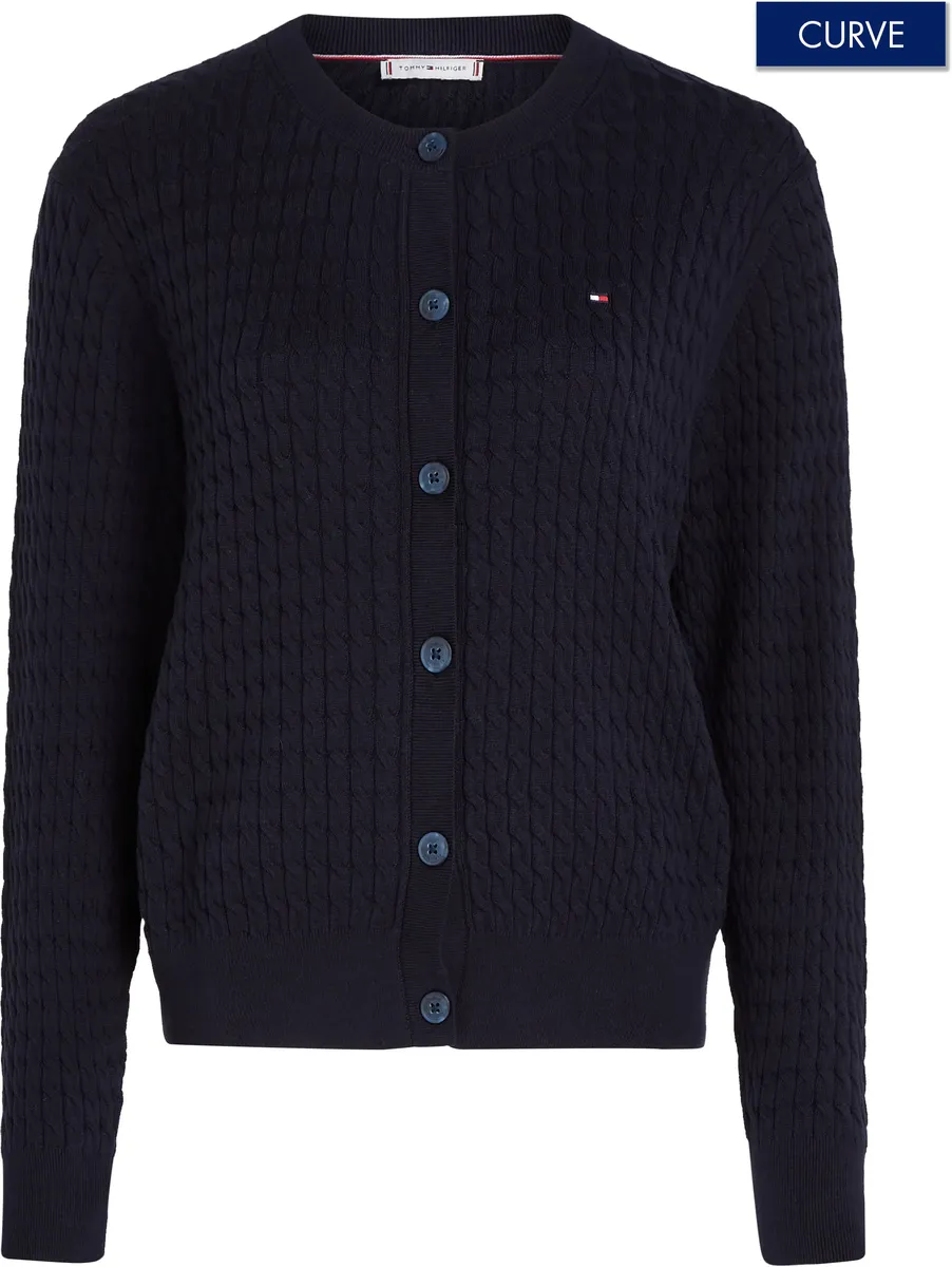 

Кардиган Tommy Hilfiger Curve "CRV CO CABLE C-NK CARDIGAN", большие размеры, синий