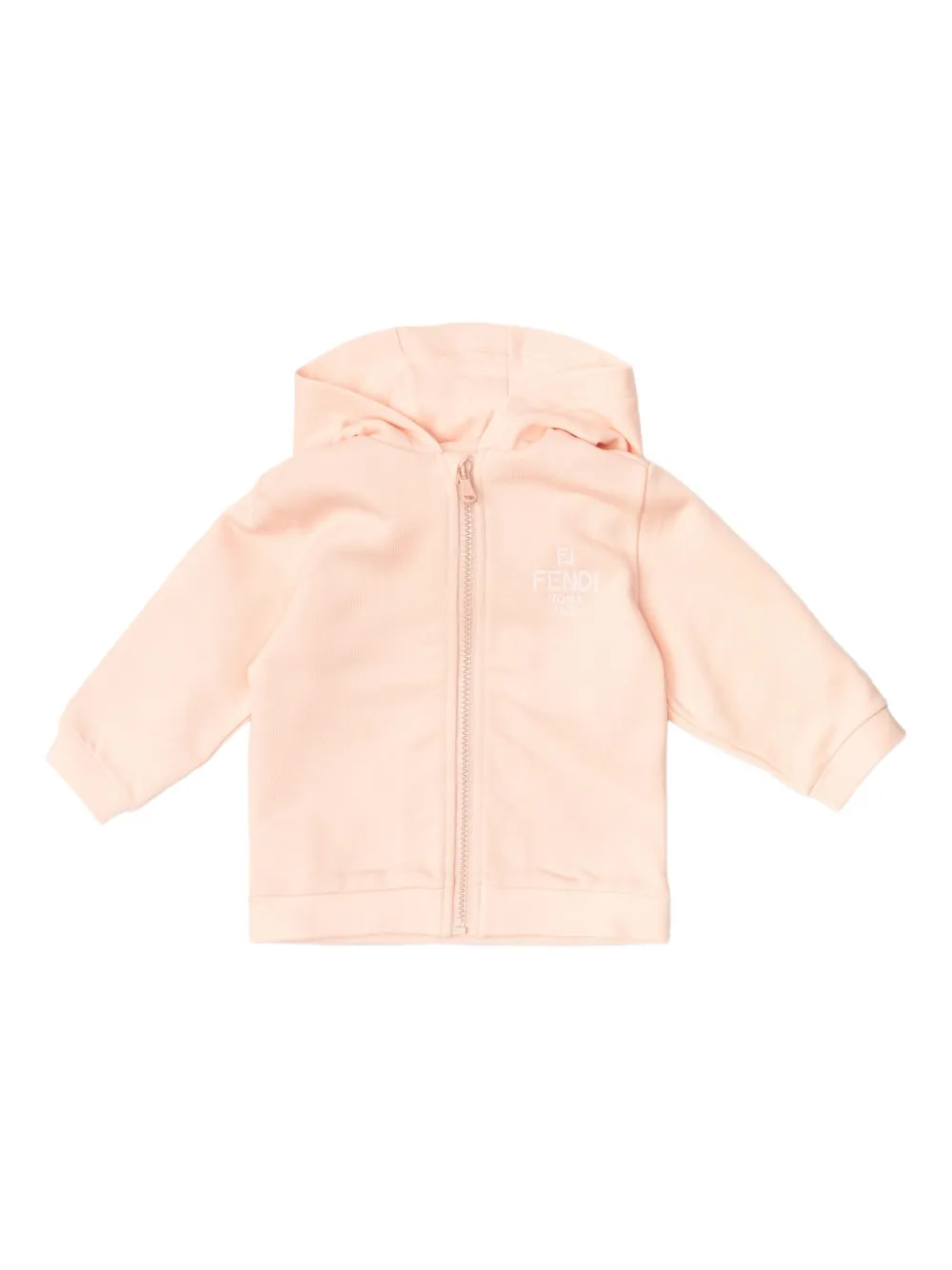 

Худи на молнии с вышитым логотипом FENDI KIDS, розовый