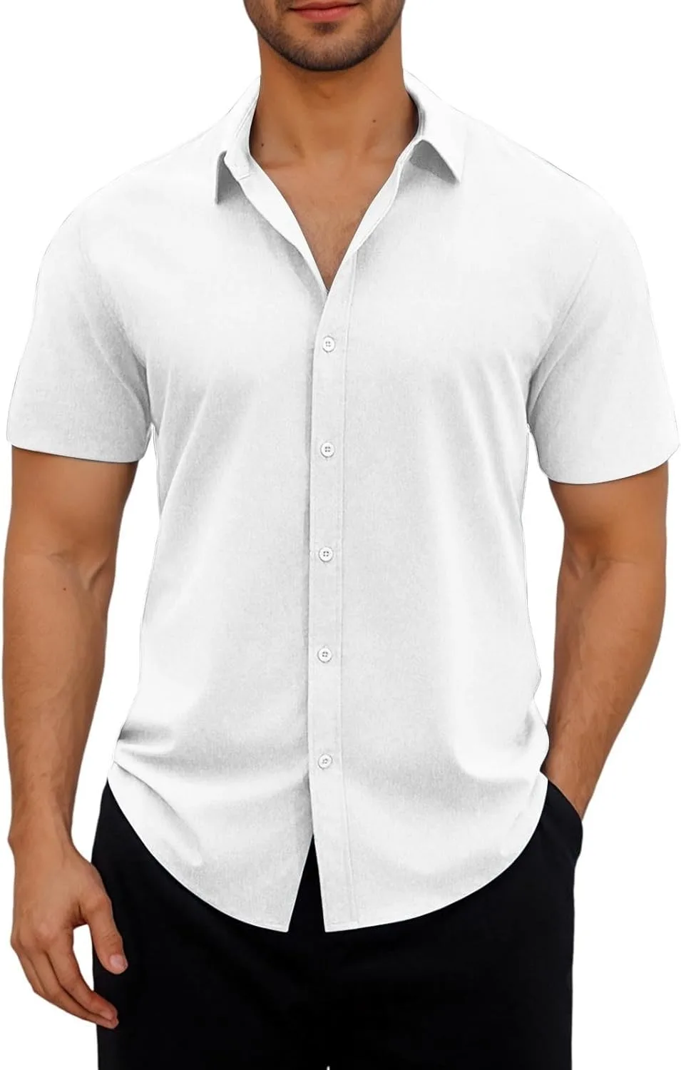 

Мужская рубашка с коротким рукавом Casual Button Down Wrinkle Free