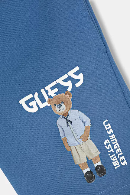 Шорты спортивные из хлопка Guess, синий — фото 3