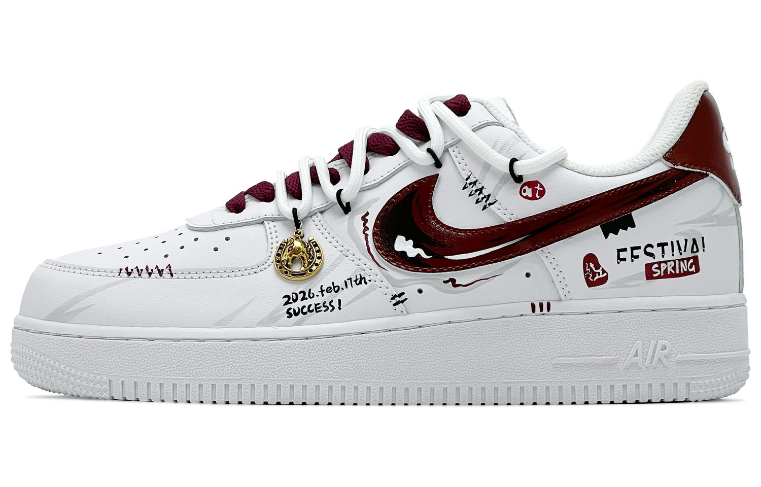 

Кроссовки для скейтбординга Air Force 1 Abrasion Resistant низкие мужские белые красные Nike, белый/красный