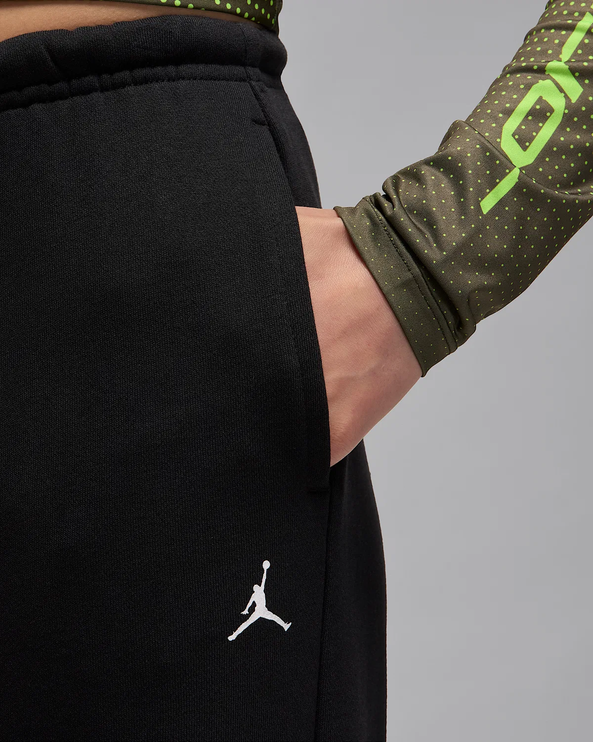Женские флисовые штаны Dri-FIT Jordan Sport Crossover, Black/White — фото 3
