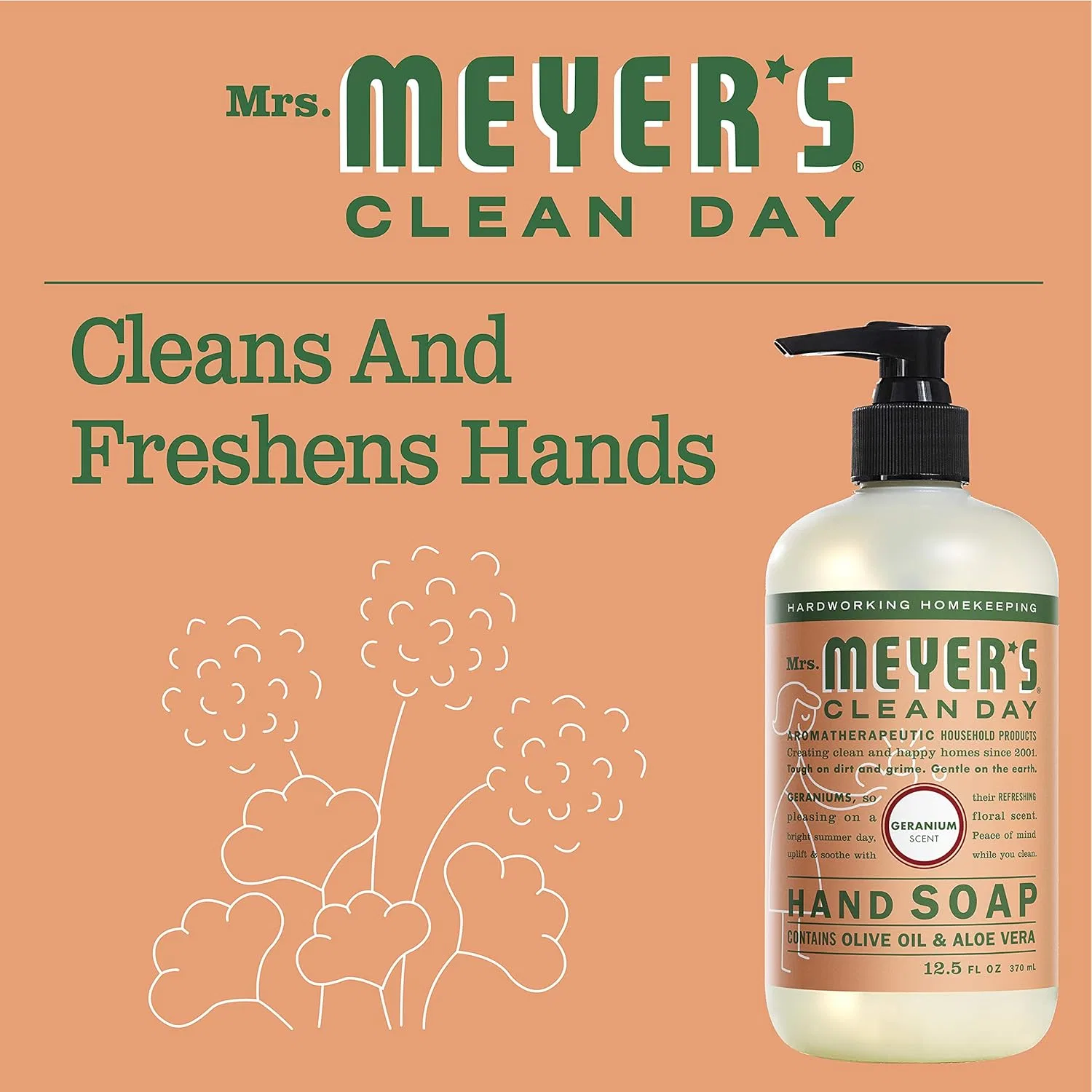 Жидкое мыло для рук Mrs. Meyers Clean Day с ароматом герани Mrs. Meyer'S — фото 4