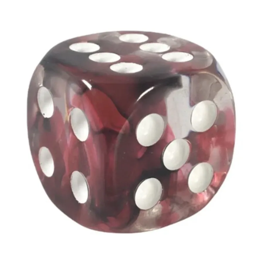 

d6 18 мм Кровавый камень с белым (12), Game Dice - Diffusion (Role 4 Initiative)