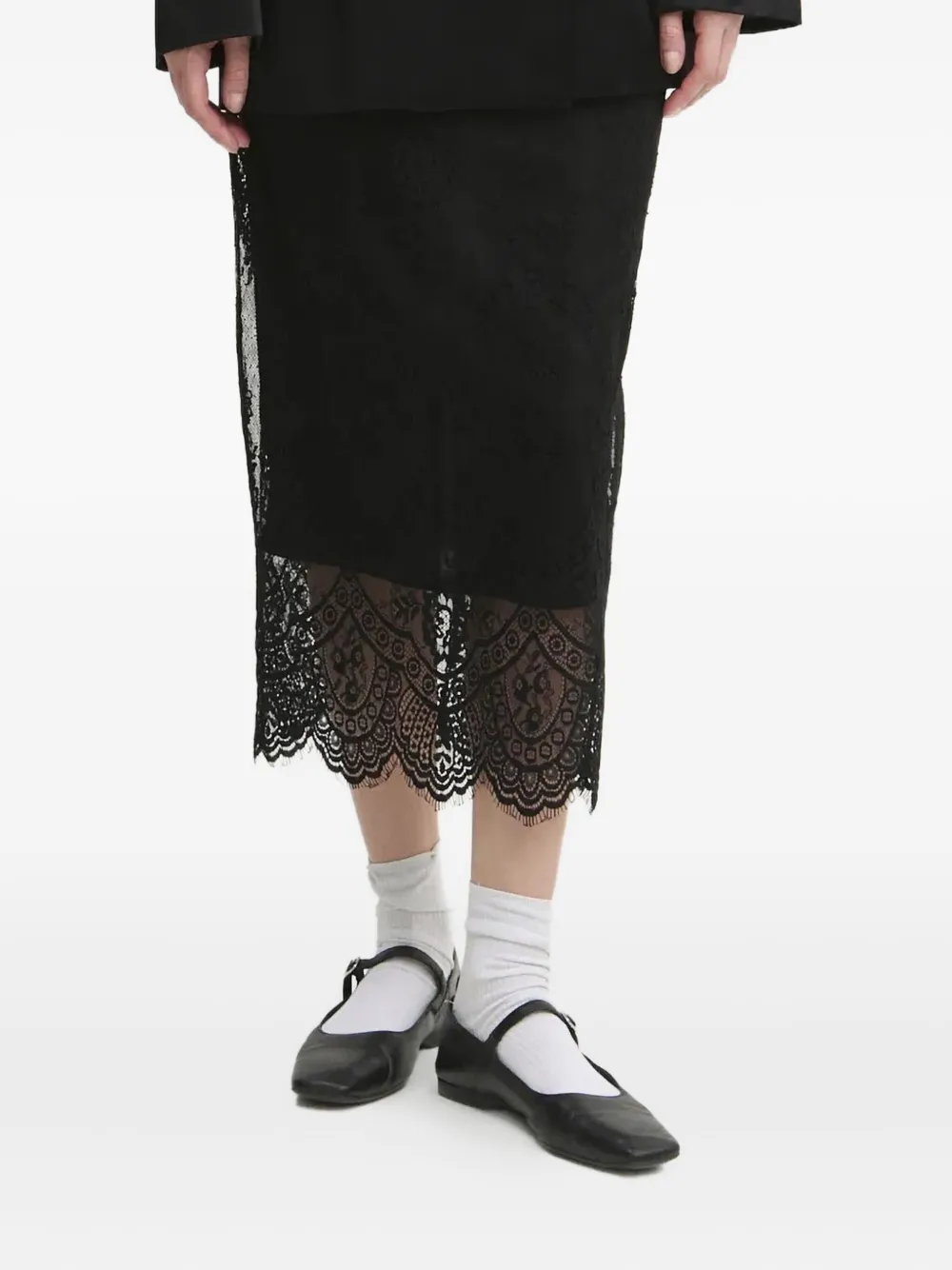 

Юбка миди с кружевом Aniye By, черный