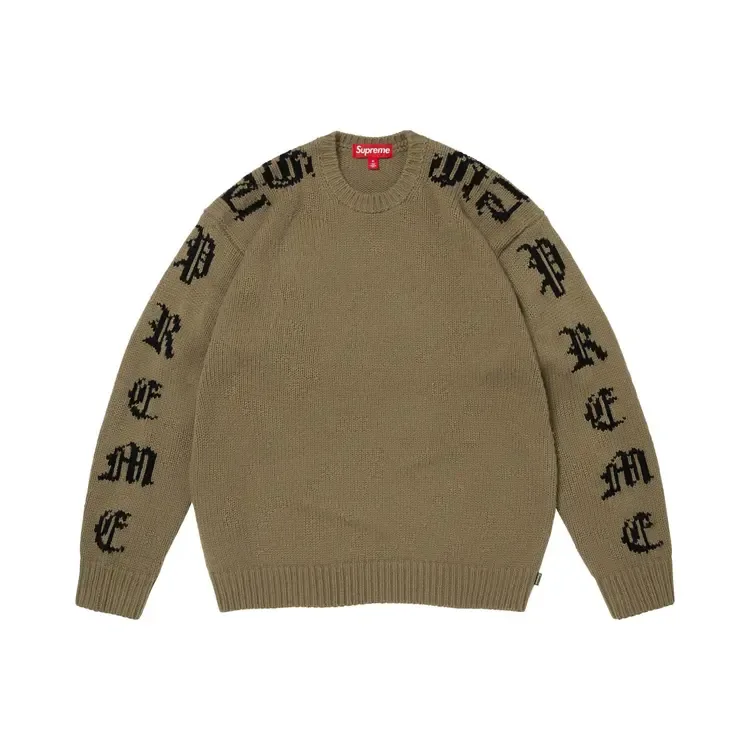 Свитер Supreme Old English Sleeves 'Olive'