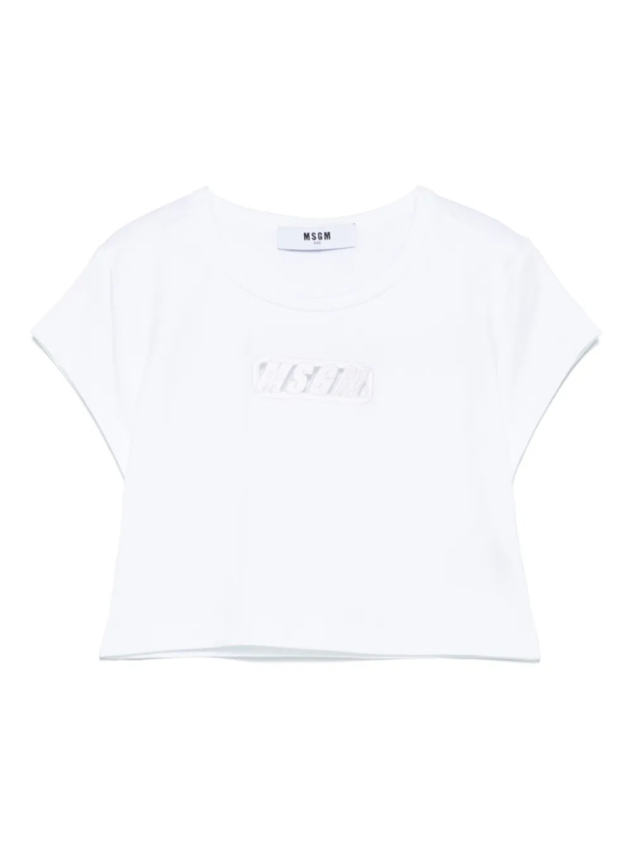 

MSGM Kids футболка с вышитым логотипом, белый
