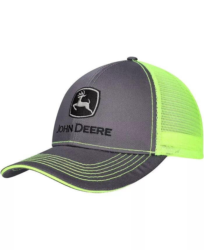 

Мужская угольная регулируемая кепка John Deere Classic Neon Trucker Top Of The World, серый