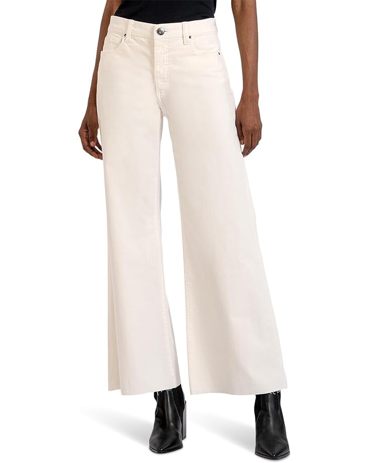 

Брюки KUT from the Kloth Meg High Rise Fab Ab Wide Leg Raw Hem-Long Inseam, цвет Pearl