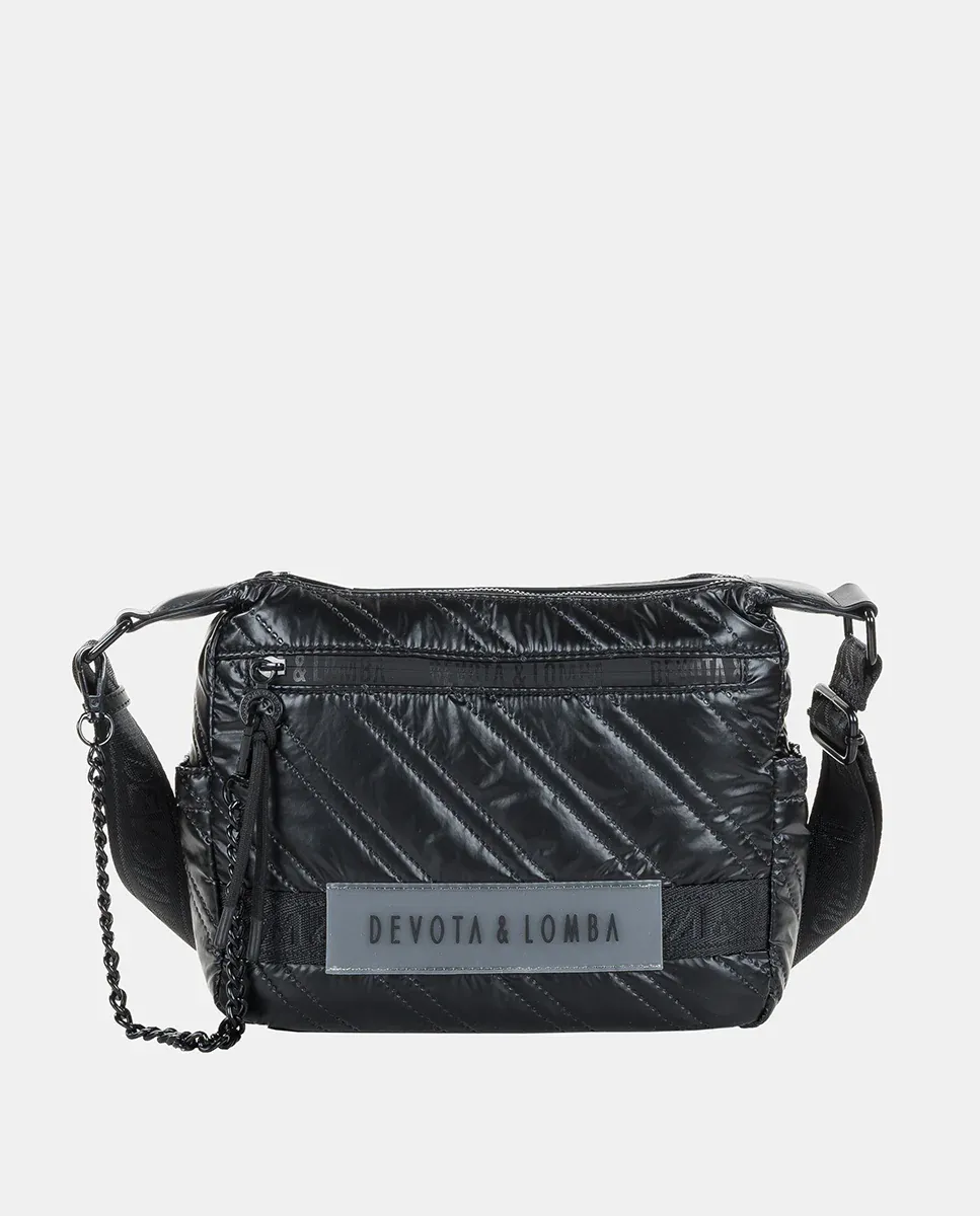 

Матовая женская сумка через плечо черного цвета Devota & Lomba