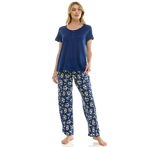 

Пижамный топ и брюки Petite cozy luxe Croft & Barrow, Buttercup Flor Navy