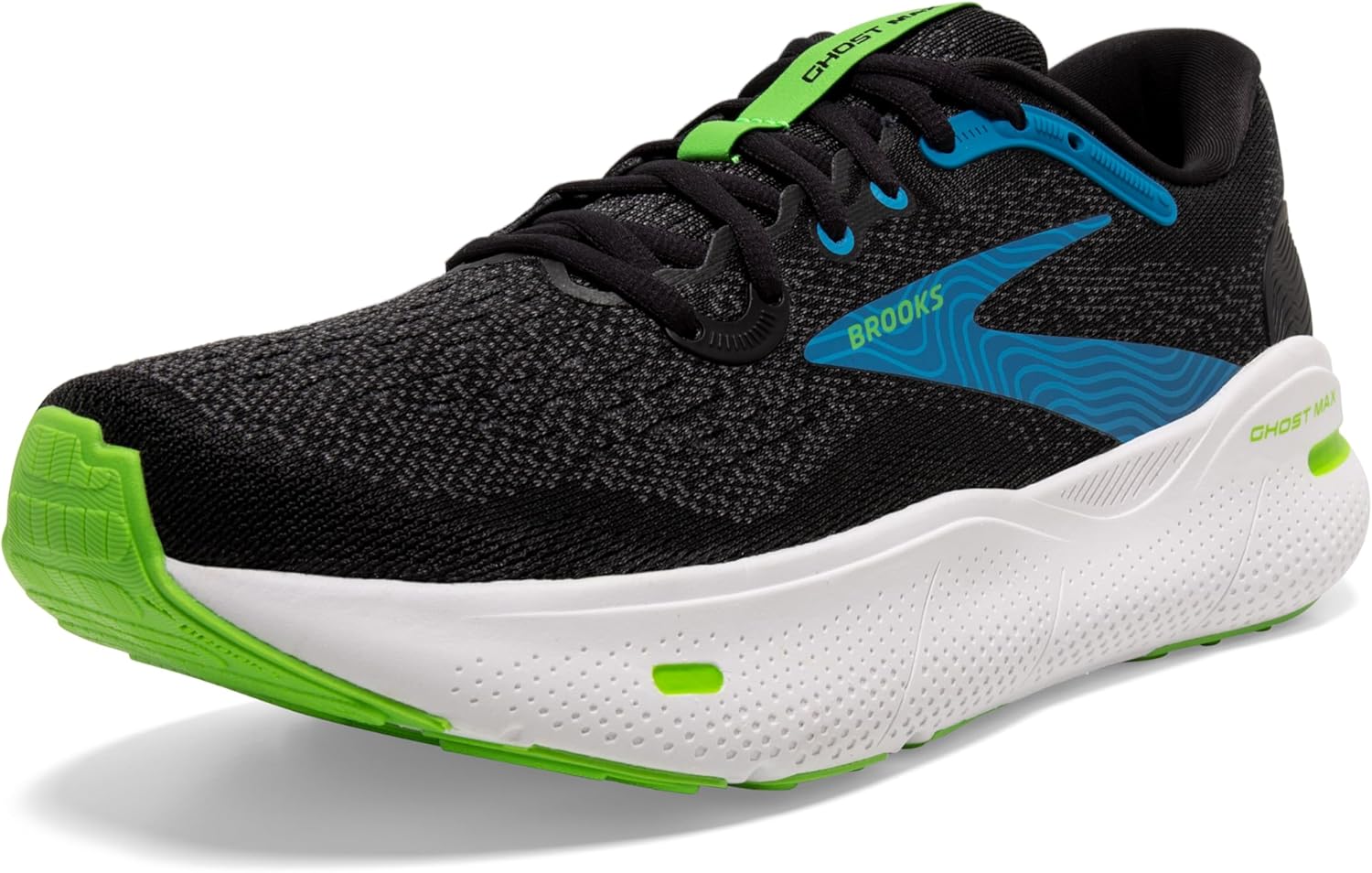 

Мужские кроссовки Brooks Ghost Max Cushion для бега и ходьбы, нейтральная посадка, черный/синий