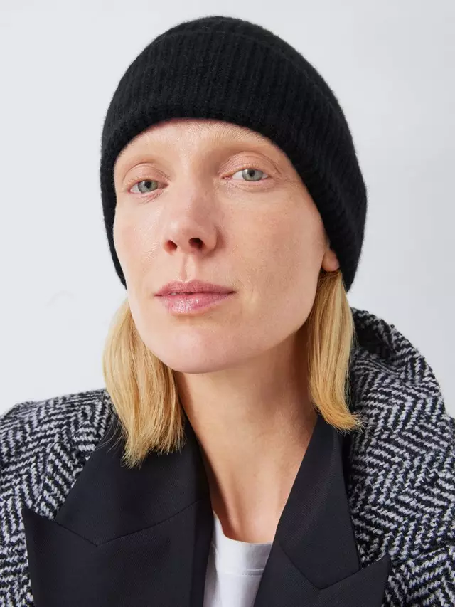 

Шапка John Lewis Cashmere Rib Knit, черный