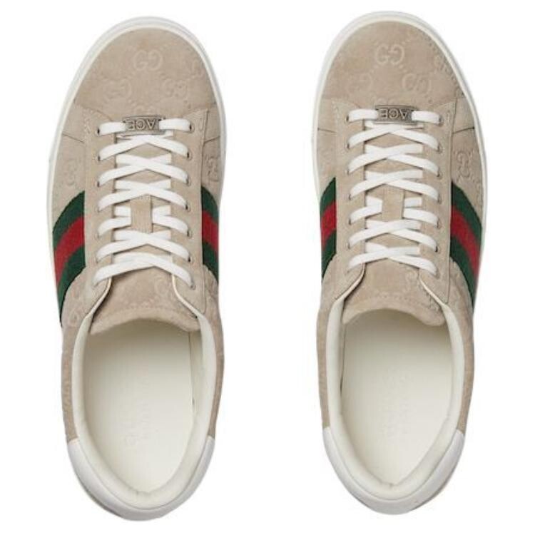 Скейтбординг обувь Мужская низкая бежевая Gucci — фото 4