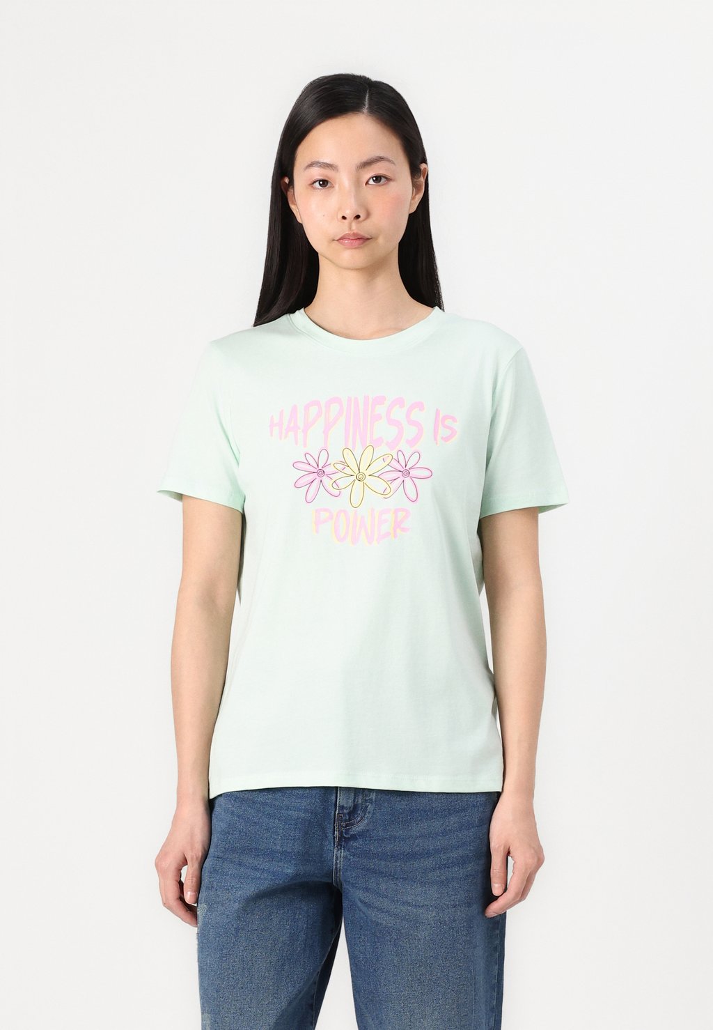 

Футболка с принтом PCMOLLY O NECK TEE Pieces, синий