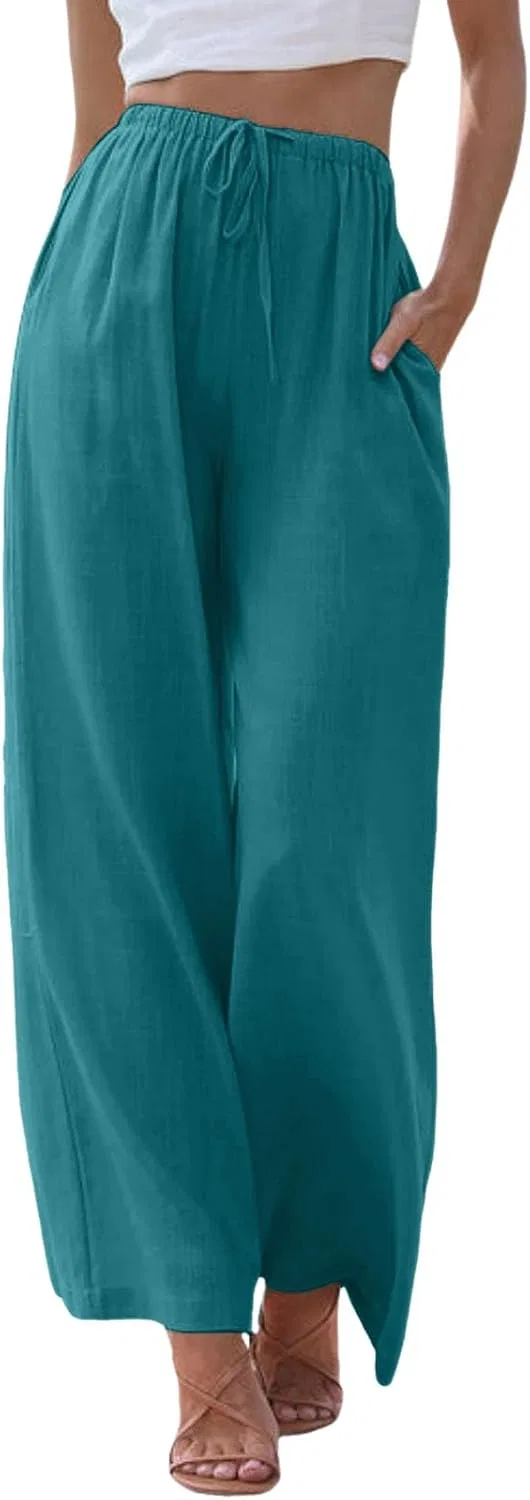 Широкие брюки с карманами, Sky Blue