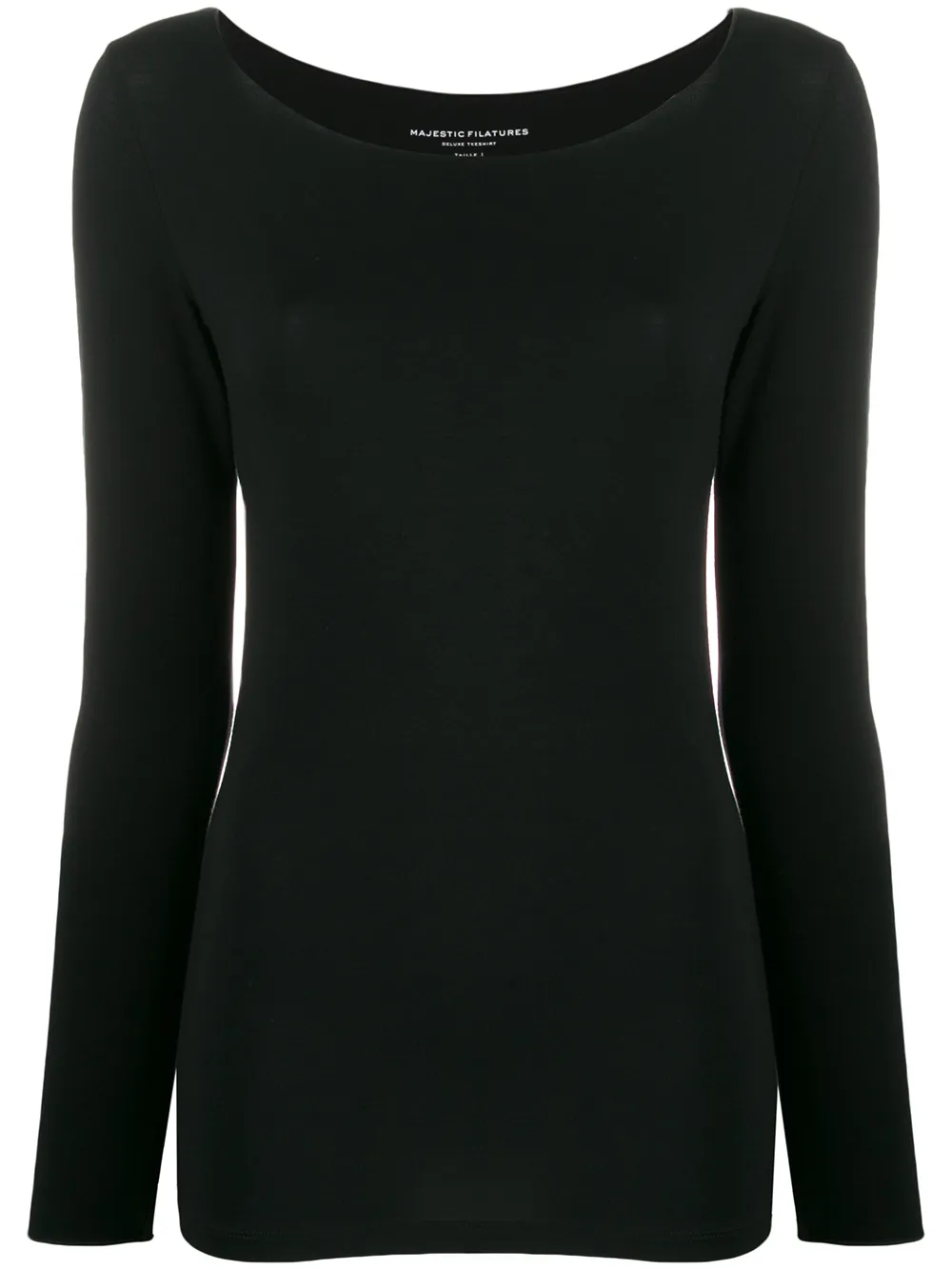 

Топ с вырезом-лодочкой Majestic Filatures, черный