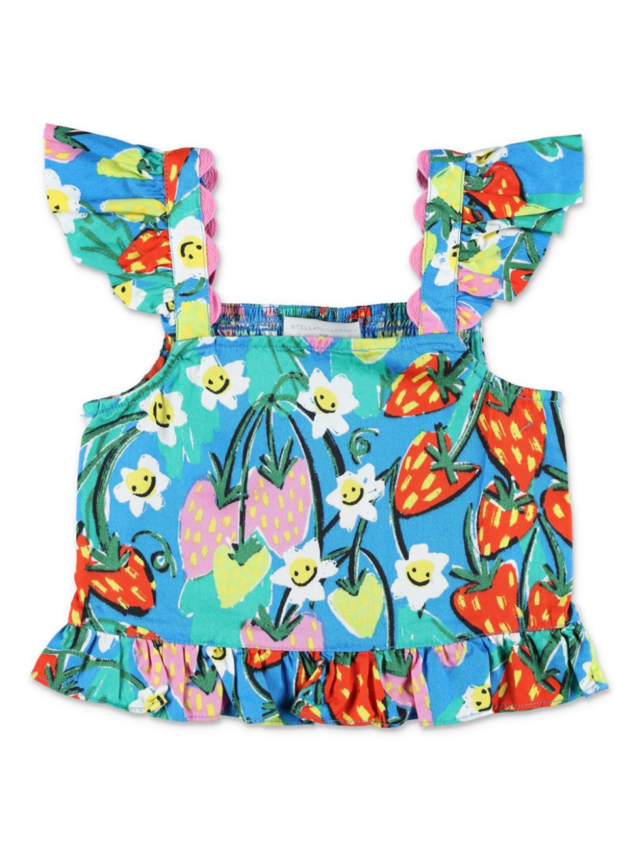 

Топ Stella McCartney Kids с принтом клубники, синий