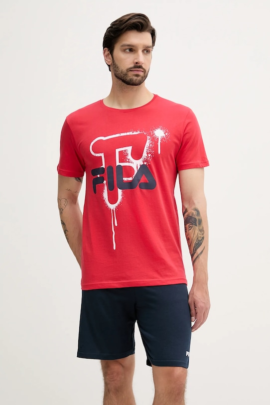 

Хлопковая пижама Fila, красный