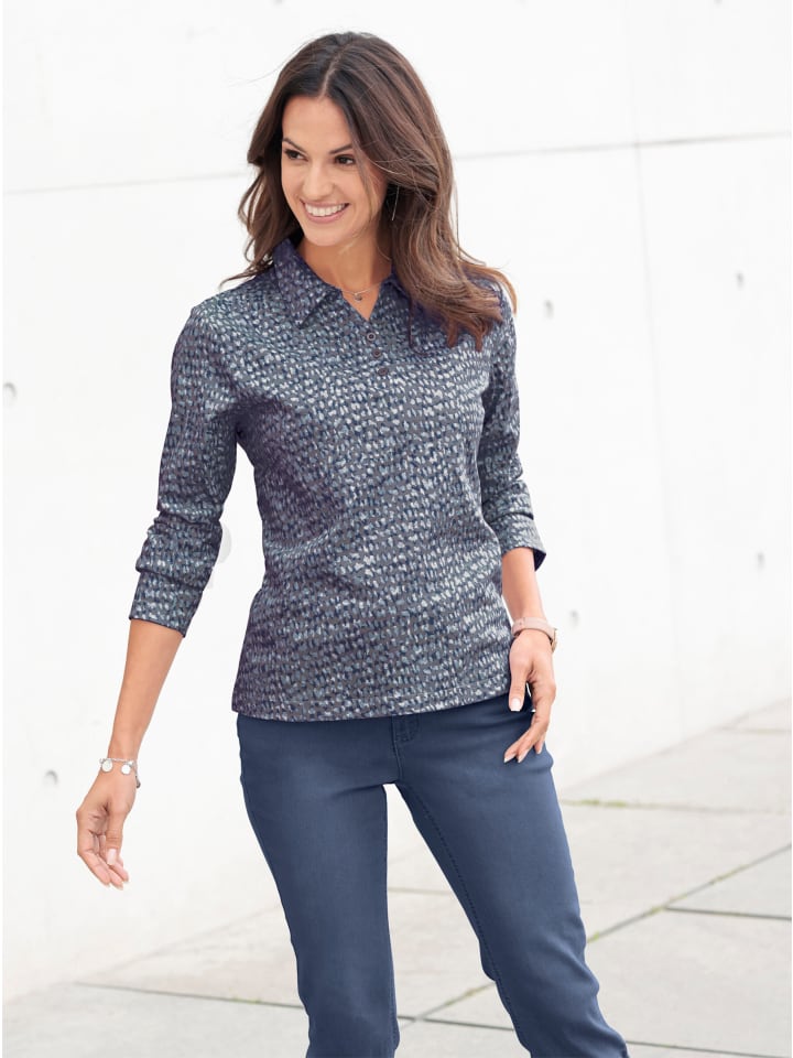 

Рубашка-поло с принтом темно-синего и серого цвета WITT WEIDEN