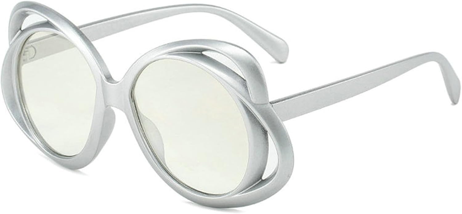 

Солнцезащитные очки Willochra с круглым цветком для женщин, с полыми дужками, в стиле панк, солнцезащитные очки для мужчин, большая оправа, винтажные очки, защита от ультрафиолета UV400, Silver