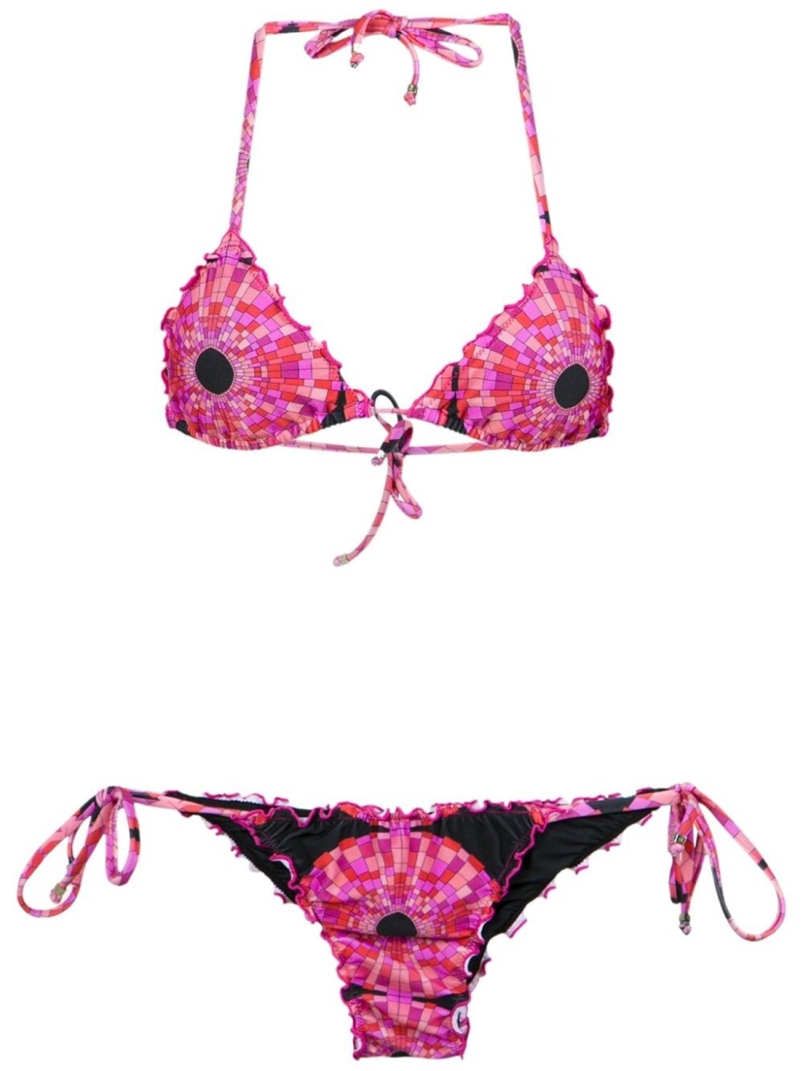 

Amir Slama printed triangle bikini top, розовый