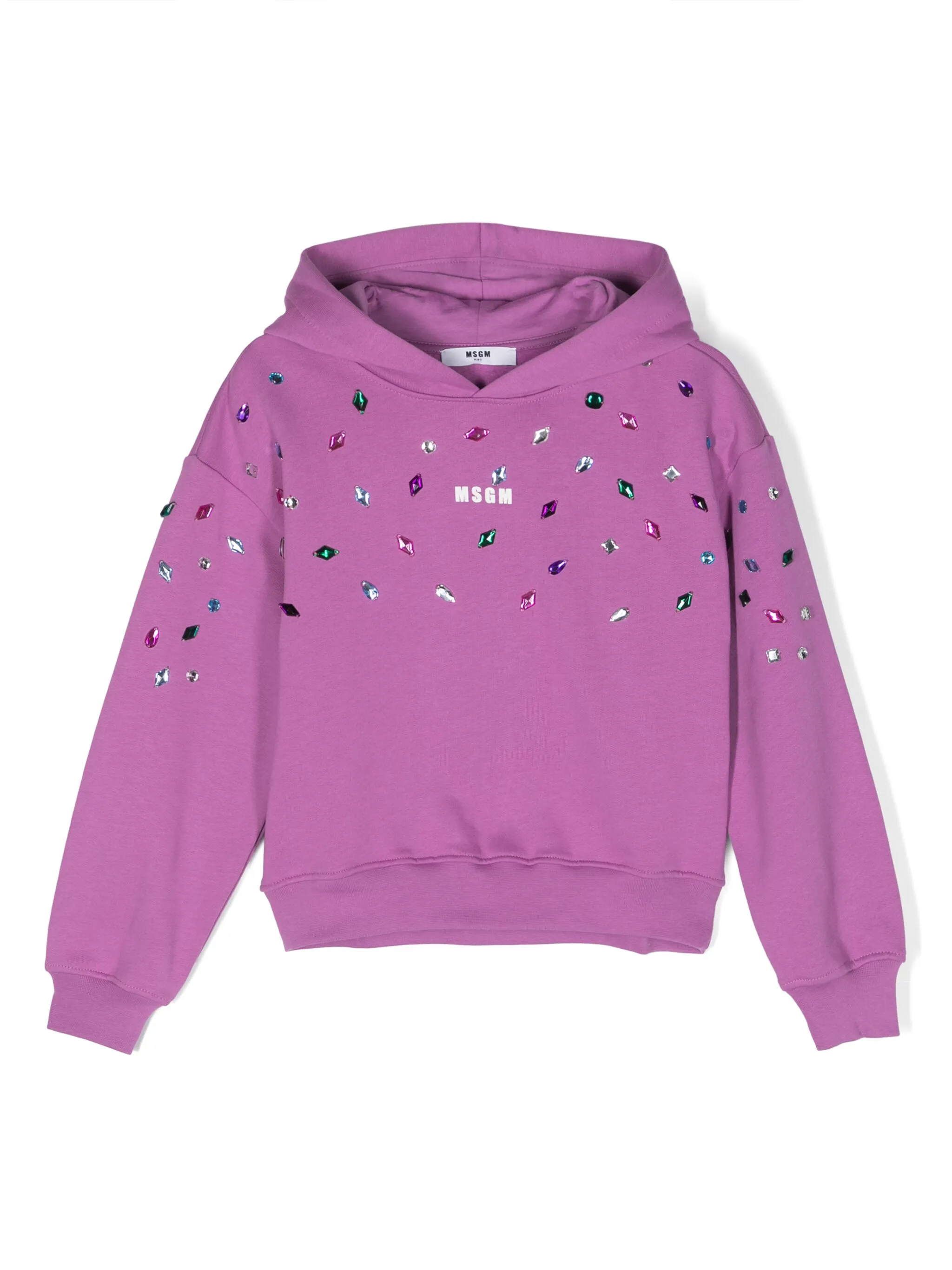 

Худи с кристаллами и логотипом Msgm Kids, фиолетовый