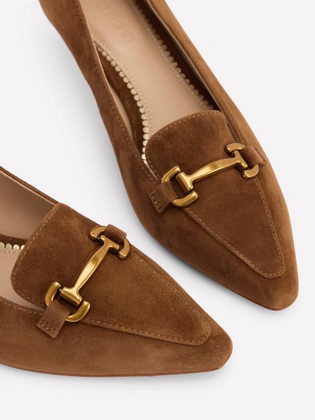 Iris Suede Loafers на низком каблуке kitten heel Boden, Raw Umber — фото 3