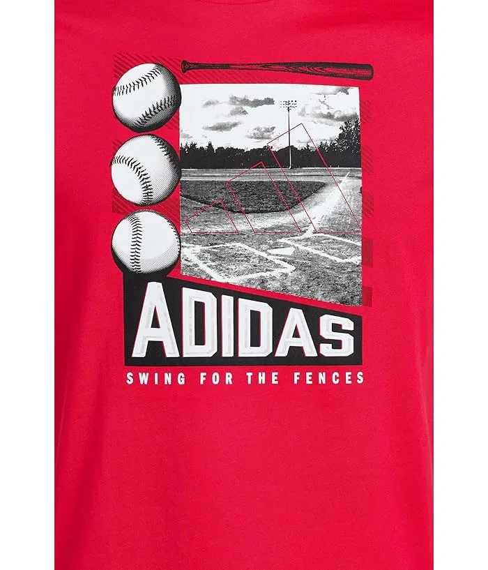 Футболка с принтом Baseball Poster Adidas Kids, Pure Ruby — фото 3