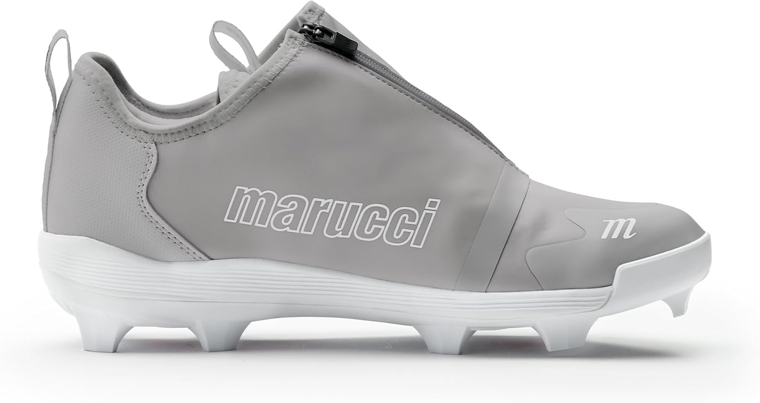 Бейсбольные бутсы Marucci MXB для мужчин, бейсбольная обувь для мужчин с системой регулировки BOA Li2 для надежной подгонки, комфортом и сцеплением для высокой продуктивности, легкие, долговечные, белый/серый — фото 3