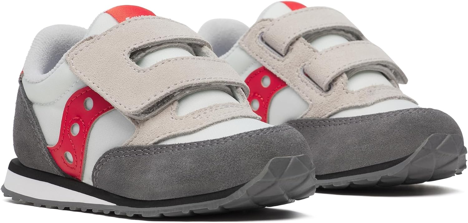 Детские кроссовки Saucony Baby Jazz на липучках, белый/красный/серый — фото 2