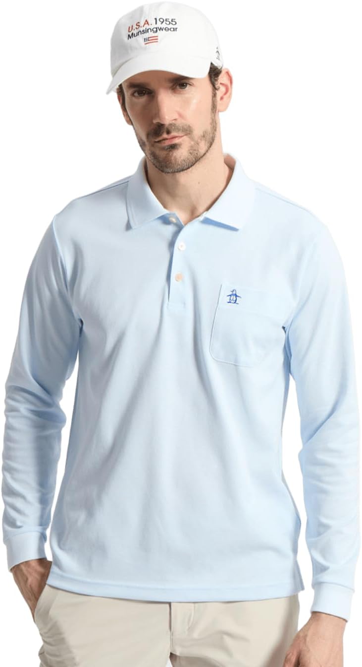 

Солнцезащитная поло-рубашка с длинным рукавом из ткани пике в горошек Munsingwear