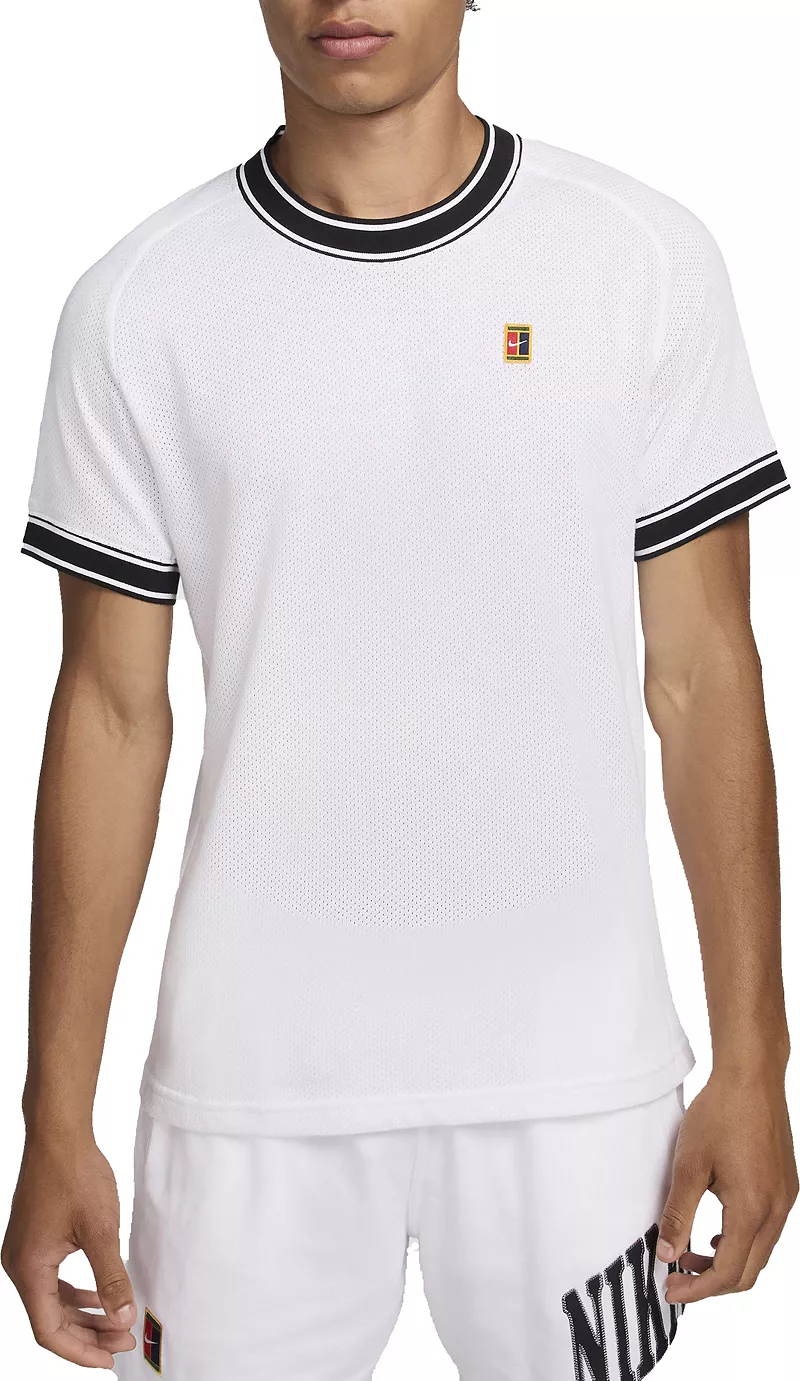 

Мужская теннисная рубашка с коротким рукавом NikeCourt Heritage с коротким рукавом, белый