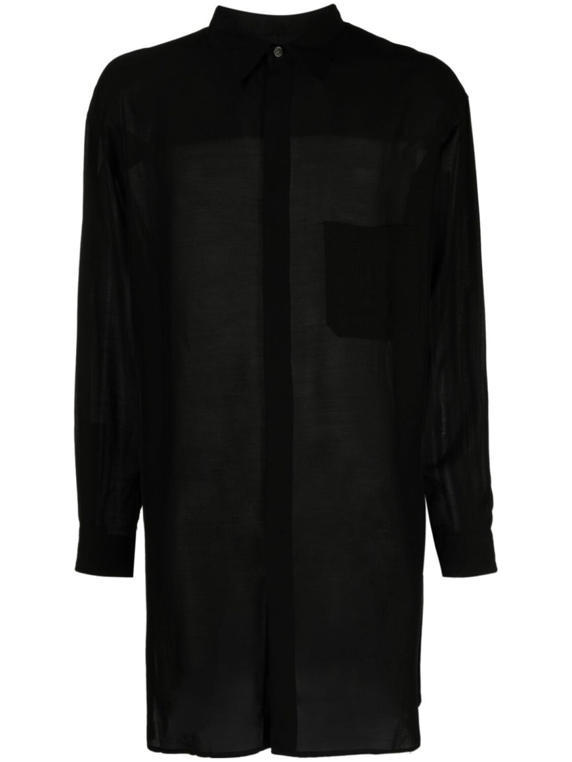 

Yohji Yamamoto длинная прозрачная рубашка, черный
