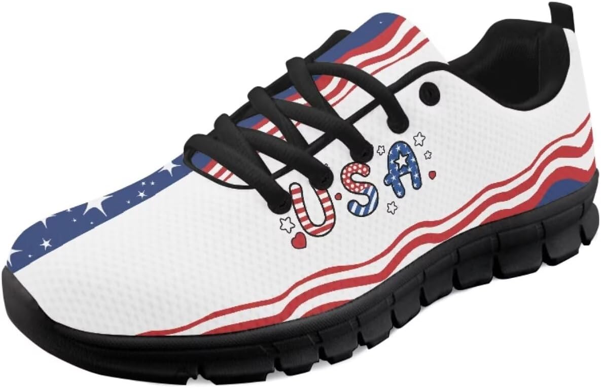 

Кроссовки с американским флагом для женщин, беговые и теннисные обувь, легкие спортивные трейловые кроссовки, мужские кроссовки ко Дню независимости США Getelinseng, American Flag Usa